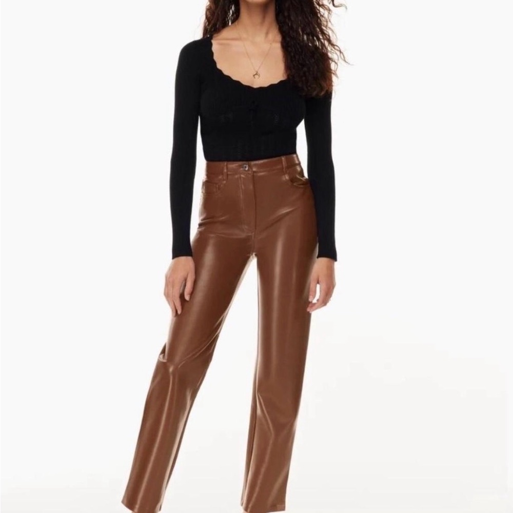 Aritzia Brown Leather Pants